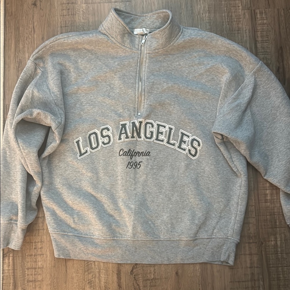 Los Angeles Gray Half-Zip Sweater